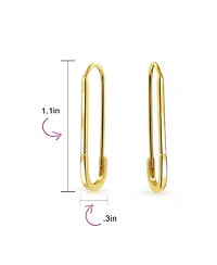 Bling Jewelry Inspirational Symbol Safety Pin Threader Drop Earrings Lapel Brooch Sterling Silver