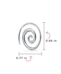 Bling Jewelry Geometric Tribal Swirl Wire Spiral Hoop Threader Earrings Sterling Silver