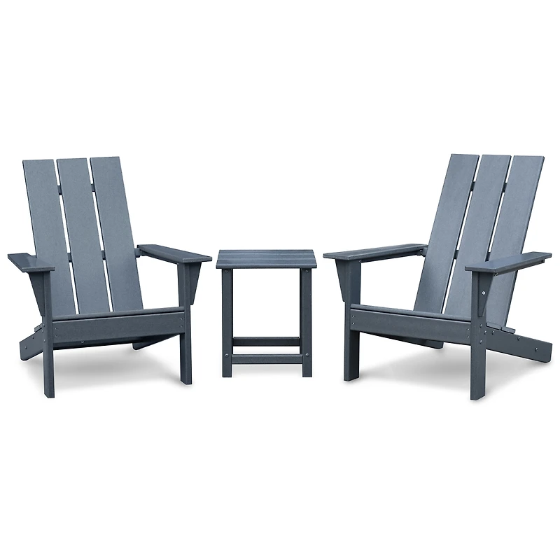 Streamdale Furniture Adirondack Chair Set With Table, Grey