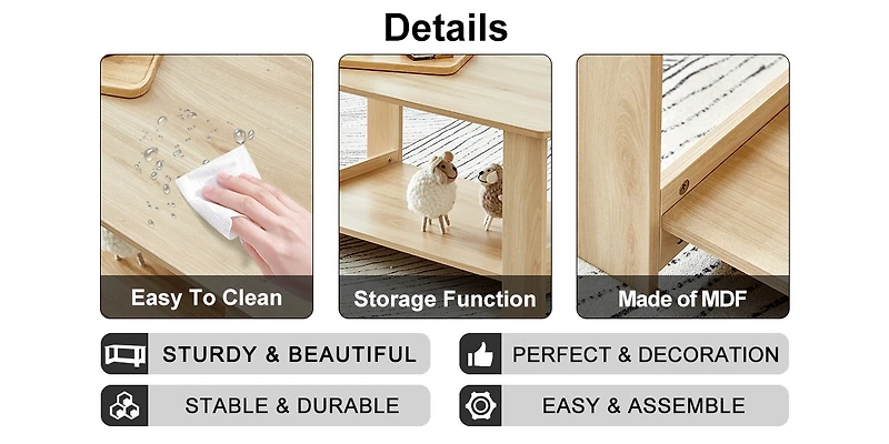 Streamdale Modern Rectangular Mdf Dining Table with Industrial Design