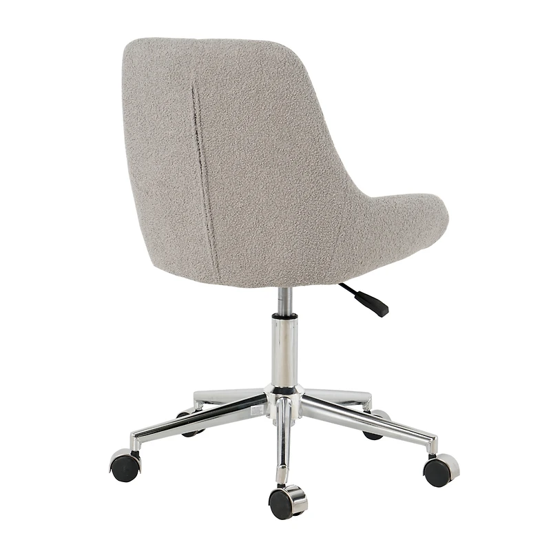 Streamdale Modern Teddy Fleece Dining Chair with Chrome Legs