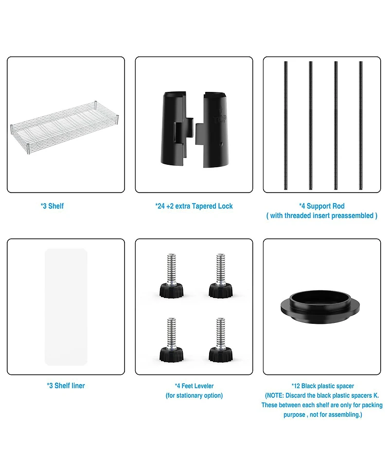 Streamdale Furniture Heavy Duty Height Adjustable Wire Shelving
