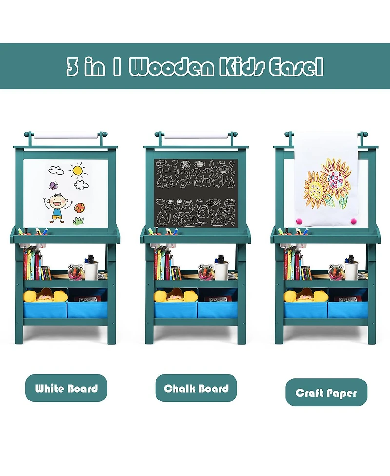 3-in-1 Double-Sided Storage Art Easel