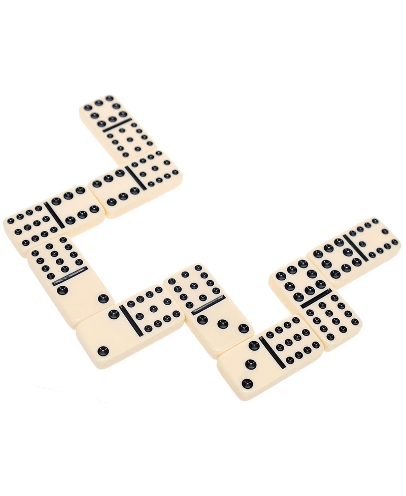 We Games Double Twelve Dominoes - Ivory Colored Tiles, Thick Size