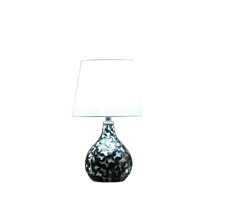 Streamdale 11.5" In Modern Black Seashell Swirl Pattern Mini Polyresin Table Lamp