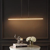 Jonathan Y Conley 39.5" Dimmable Adjustable Integrated Led Metal Linear Pendant, Dark Brown