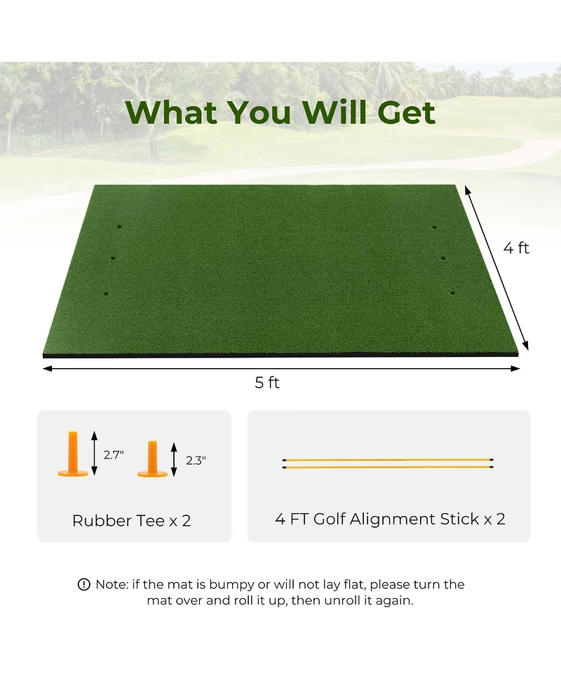 5 x 4 Ft Golf Hitting Mat Artificial Indoor Outdoor Turf Golf Training Mat mm