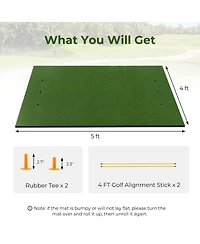 5 x 4 Ft Golf Hitting Mat Artificial Indoor Outdoor Turf Golf Training Mat mm