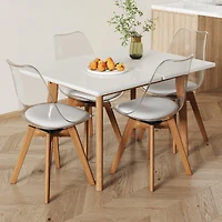Foldable Computer Desk Set with Modern Chairs