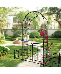 Streamdale Furniture Metal Garden Arch with Gate, 79.5" W x 86.6" H