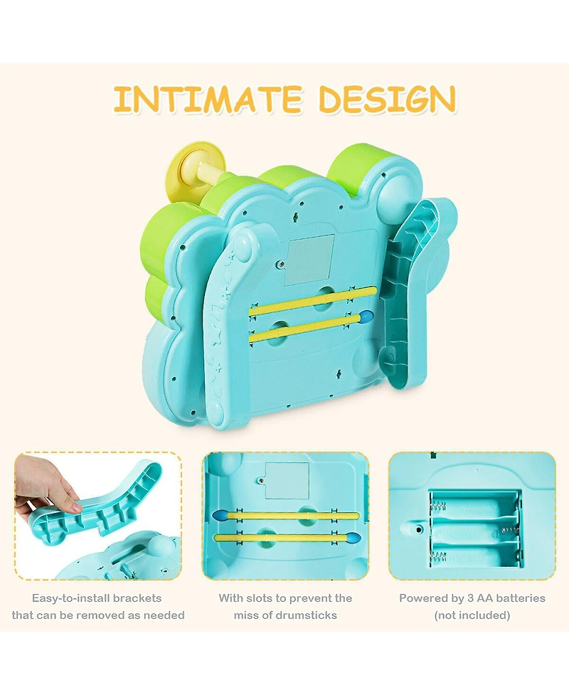 Sugift 3-in-1 Electronic Piano Xylophone Game Drum Set