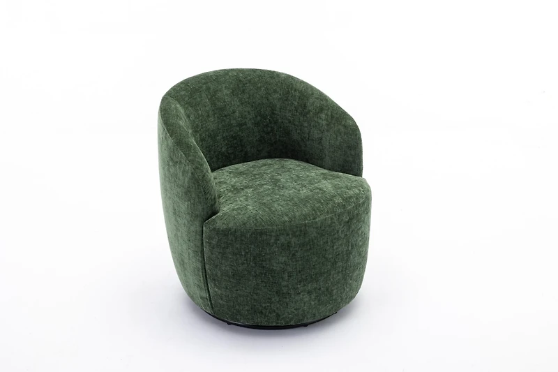 Streamdale Green Chenille Swivel Accent Barrel Chair