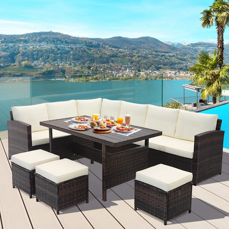 7 Pieces Wicker Patio Furniture Set