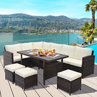 7 Pieces Wicker Patio Furniture Set
