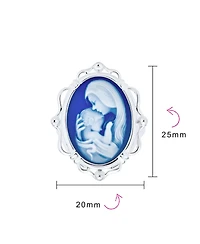 Bling Jewelry Classic Blue White Cameo Silver Ring for Mom - Victorian Lady Design