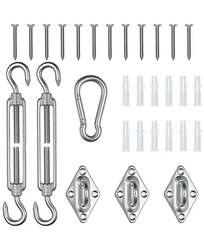 Triangle Sun Shade Sail Hardware Kit 304 Anti-Rust Stainless Steel Outdoor Yard