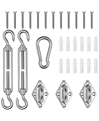 Triangle Sun Shade Sail Hardware Kit 304 Anti-Rust Stainless Steel Outdoor Yard