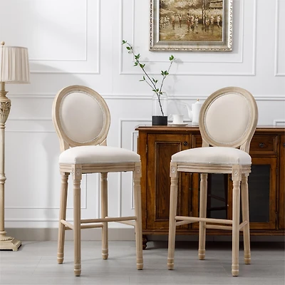 Streamdale Upholstered French Country Barstools (Set of 2)