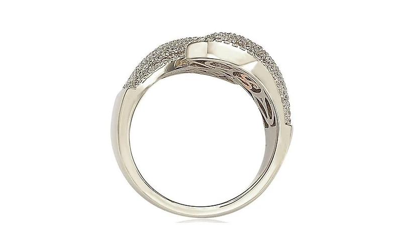 Suzy Levian New York Suzy Levian Sterling Silver Cubic Zirconia Pave Bypass Ring