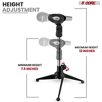 5 Core Desktop Mic Stand Tripod Universal Desk Microphone Holder Table Top Stands