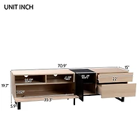 Streamdale 80" Tv Stand with Double Storage & Drop Down Door