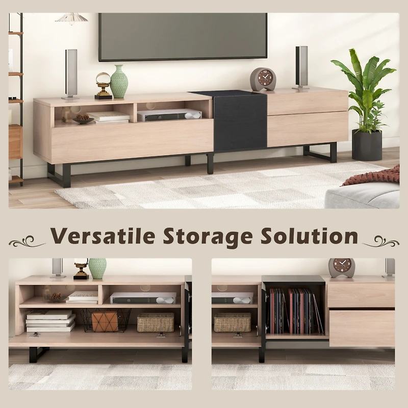 Streamdale 80" Tv Stand with Double Storage & Drop Down Door