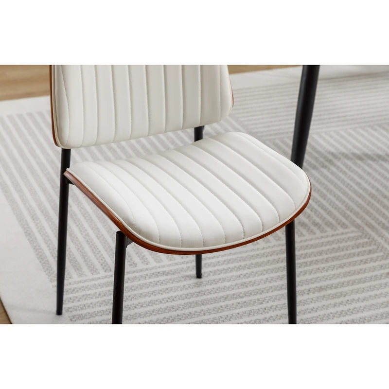 Streamdale Furniture Mid-century modern faux leather dining chairs (set of 2)