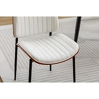 Streamdale Furniture Mid-century modern faux leather dining chairs (set of 2)