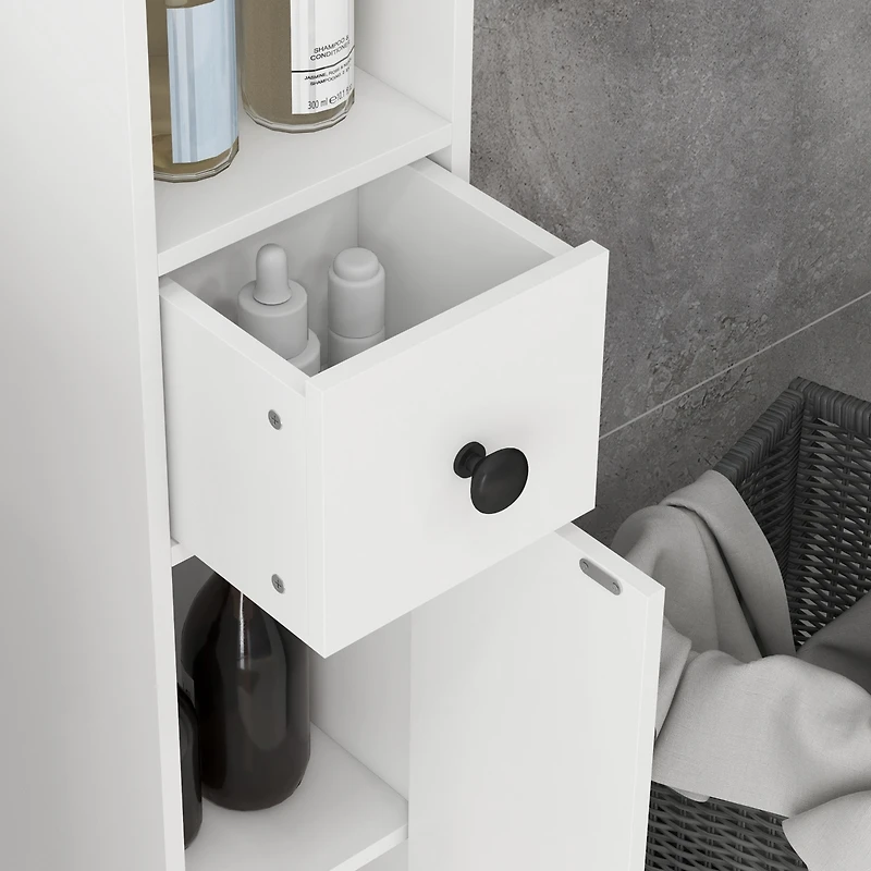71" Tall White Storage Cabinet with Adjustable Shelves