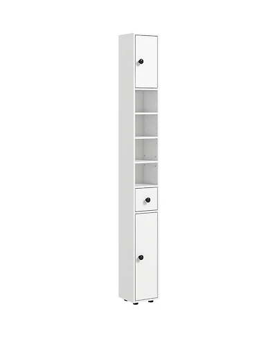 71" Tall White Storage Cabinet with Adjustable Shelves