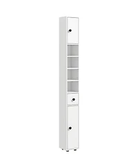 71" Tall White Storage Cabinet with Adjustable Shelves