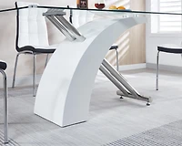 Streamdale Luxury Glass Top Dining Table - Modern Design (2 Colors)