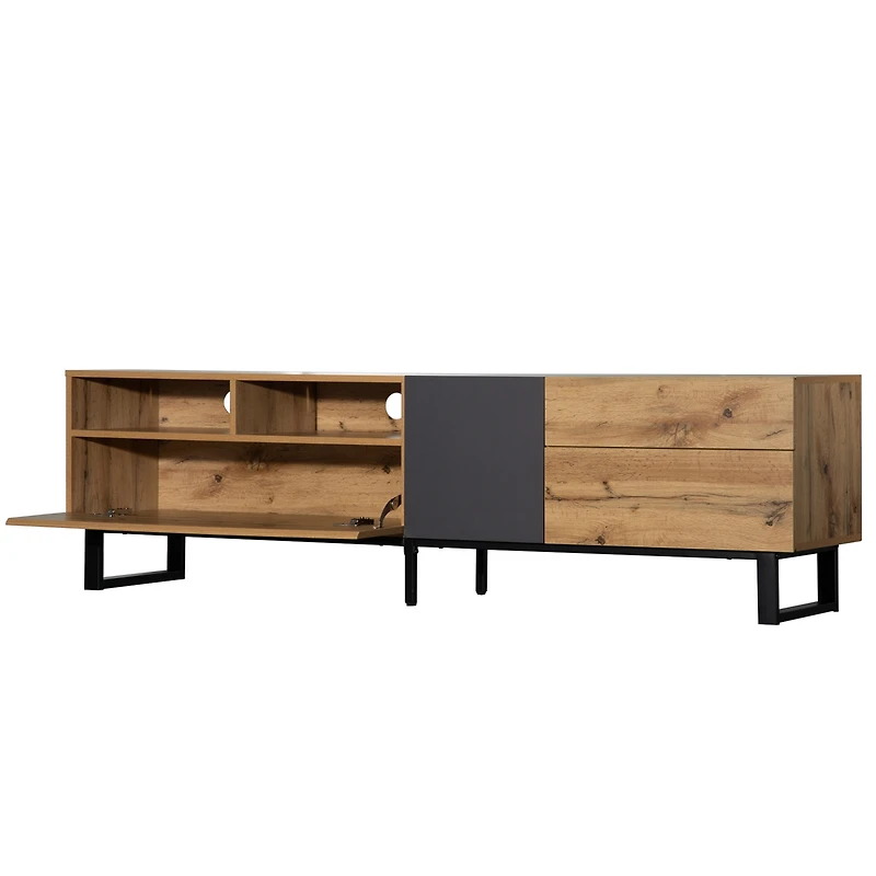 Streamdale 80" Tv Stand with Double Storage & Drop Down Door