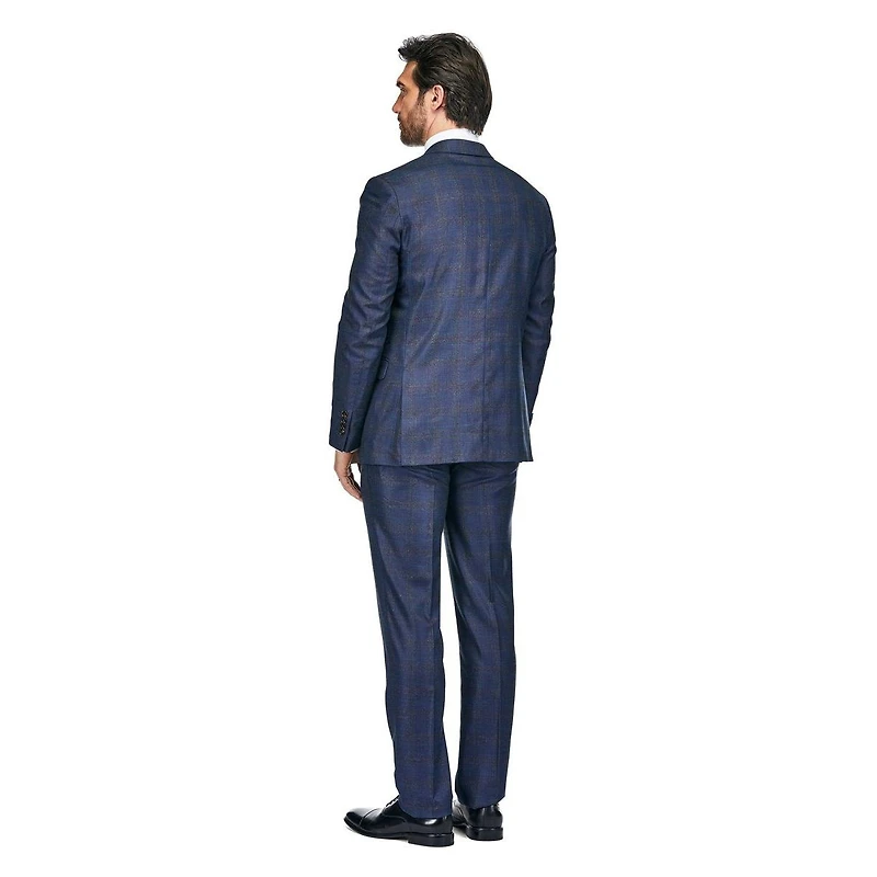 Gino Vitale Men's 3 Piece Slim Fit Tailored Check Suit