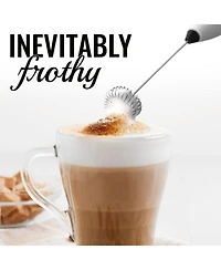 Double Whisk Milk Frother for Coffee With Upgraded Holster Stand