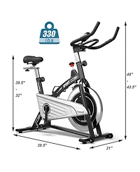 Indoor Exercise Bike with Heart Rate Sensors and Digital Monitor for Home Workouts