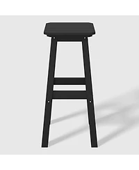 WestinTrends 29" Hdpe Outdoor Patio Square Bar Stools (Set of