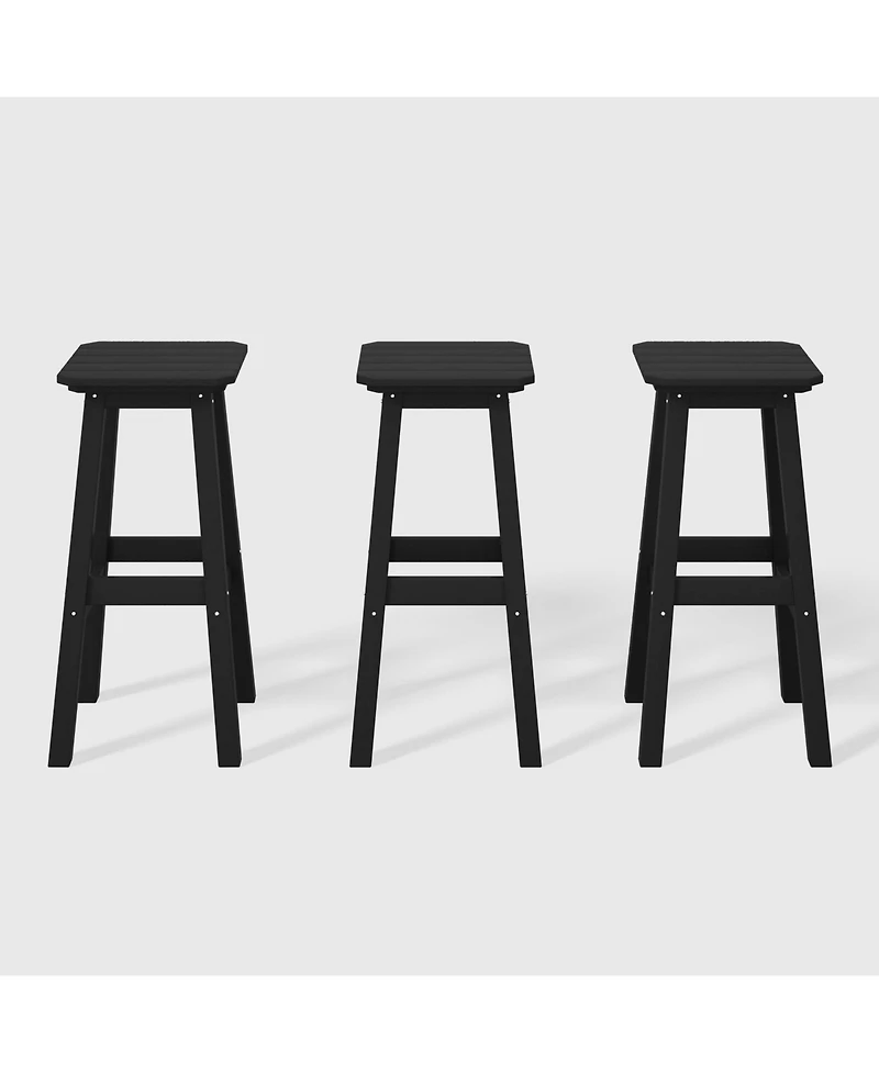 WestinTrends 29" Hdpe Outdoor Patio Square Bar Stools (Set of