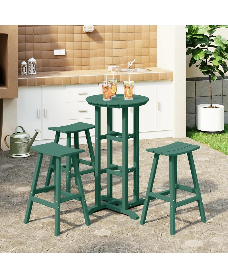 WestinTrends Outdoor Patio Bar Height Table and Stool 4-Piece Dining Set