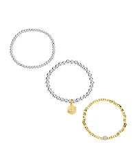 Unwritten Cubic Zirconia and Crystal Fireball Evil Eye Beaded Stretch Bracelet Set
