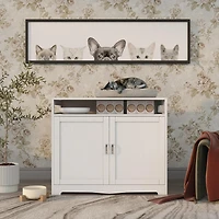 Streamdale Furniture White Wooden Cat Litter Box Enclosure