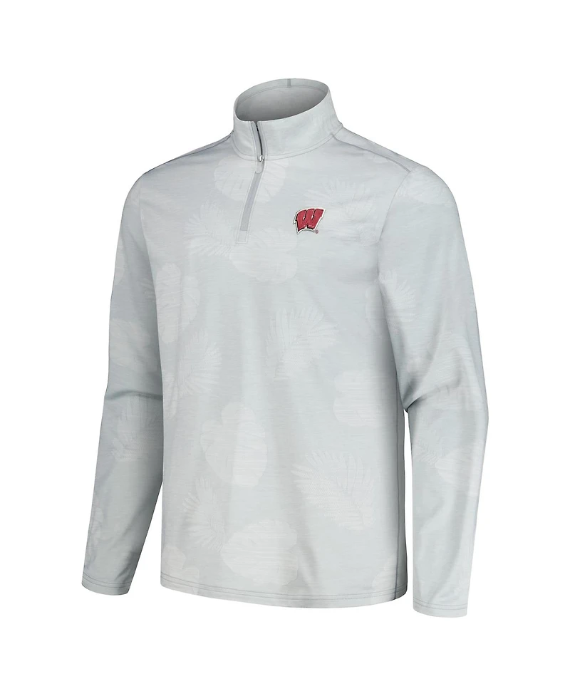 Tommy Bahama Men's Wisconsin Badgers Delray Frond Island Zone Half-Zip Jacket