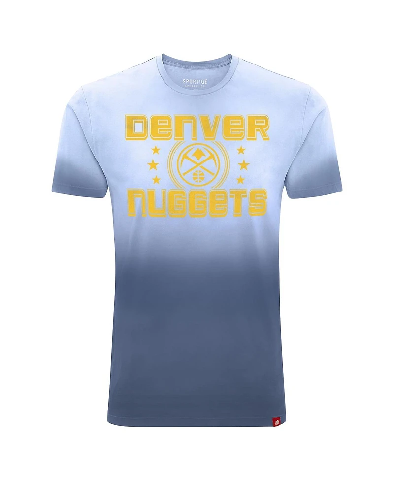 Sportiqe Men's and Women's Denver Nuggets Bingham Sun-Fade T-Shirt