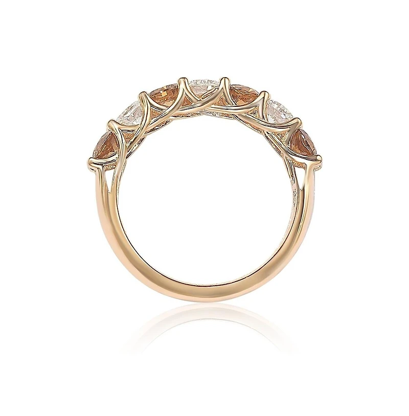 Suzy Levian Sterling Silver White Cubic Zirconia Half Eternity Band