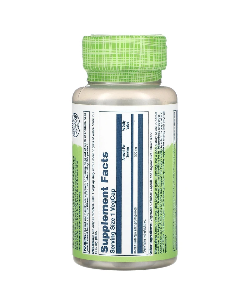 Solaray True Herbs Korean Ginseng 550 mg