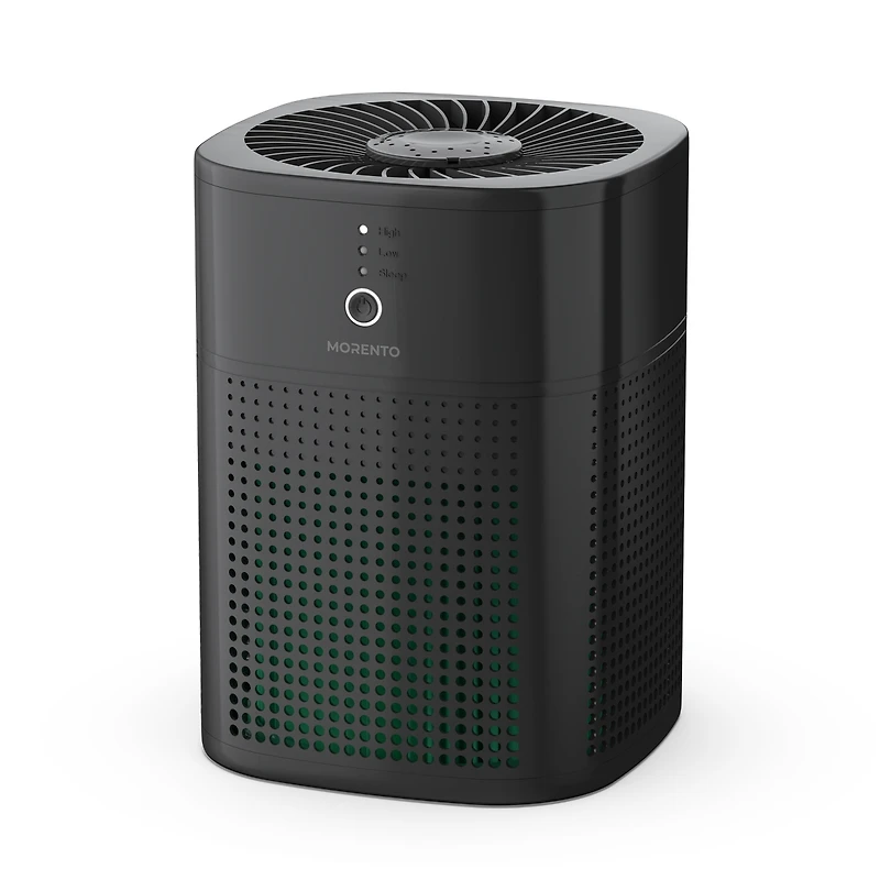 Morento Air Purifiers for Bedroom, Room Purifier Hepa Filter Smoke, Allergies, Pet Dander, Small with Sleep Mode, Black and White