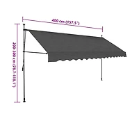 Manual Retractable Awning with Led 157.5" Anthracite