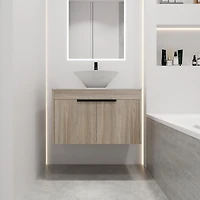 Streamdale 30" Modern Design Float Bathroom Vanity With Ceramic Basin Set