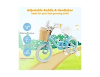 Slickblue 14-Inch Kids Bike Adjustable with Training Wheels for 3-5 Years Old