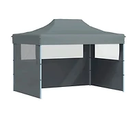 Professional Folding Party Tent with 3 Sidewalls 9.8'x13.1' Steel Anthracite